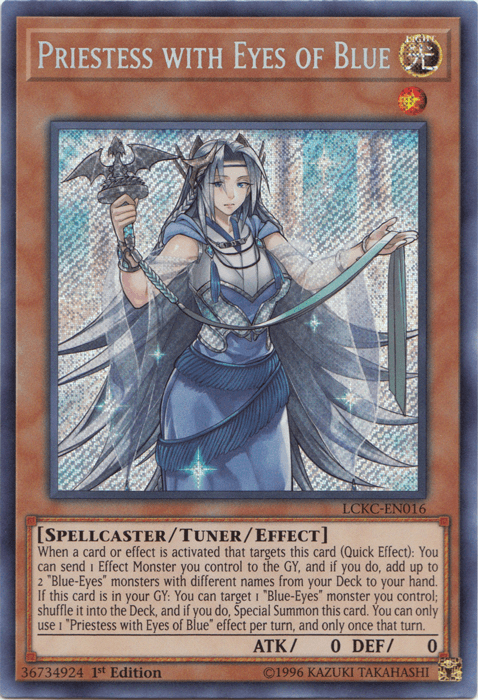 Priestess with Eyes of Blue [LCKC-EN016] Secret Rare - Josh's Cards