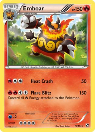 Emboar 019/114 - Black and White Reverse Holofoil