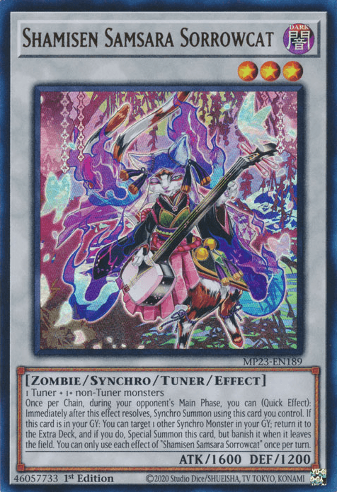 Shamisen Samsara Sorrowcat [MP23-EN189] Ultra Rare - Josh's Cards
