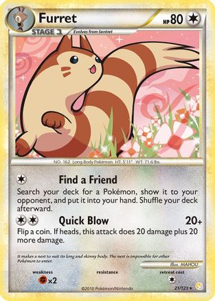 Furret 021/123 - HeartGold SoulSilver Reverse Holofoil