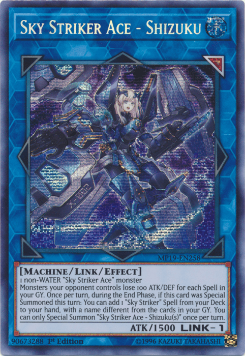 Sky Striker Ace - Shizuku [MP19-EN258] Prismatic Secret Rare - Josh's Cards