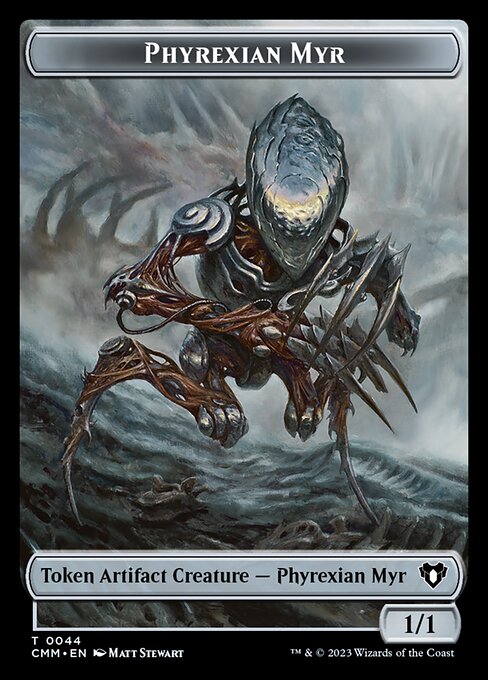 Treasure // Phyrexian Myr Double-Sided Token [Commander Masters Tokens] Foil