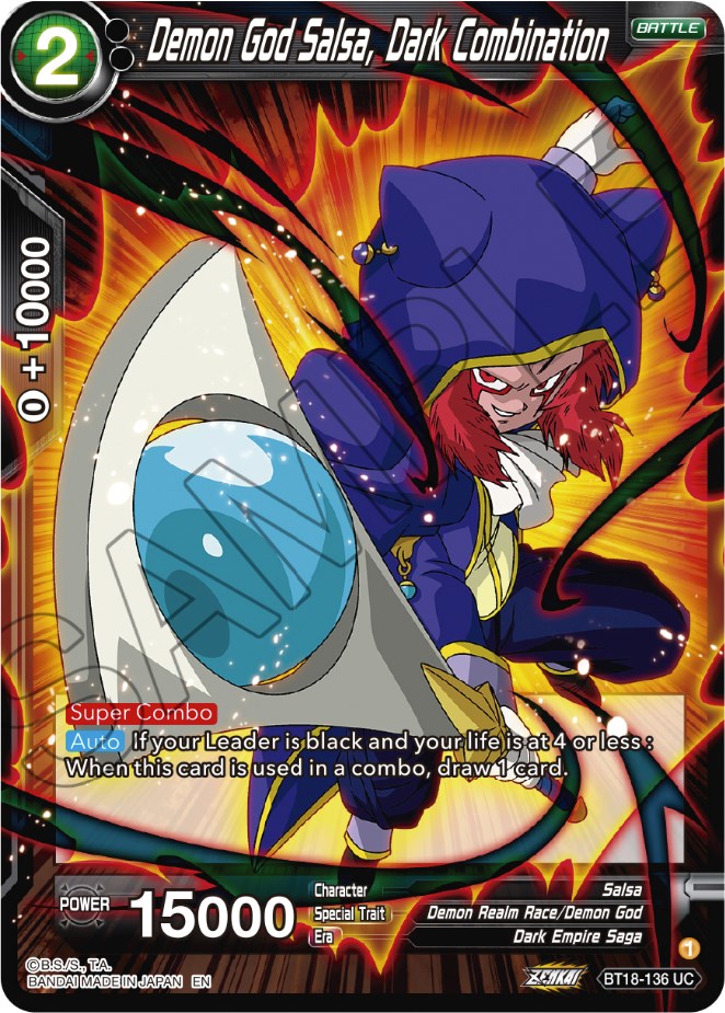 Demon God Salsa, Dark Combination (BT18-136) [Dawn of the Z-Legends] Parallel Foil