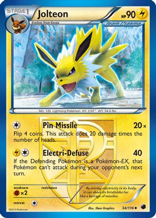 Jolteon (Team Plasma) 034/116 - Plasma Freeze Reverse Holofoil