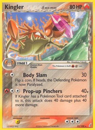 Kingler (Delta Species) 022/100 - Crystal Guardians Reverse Holofoil