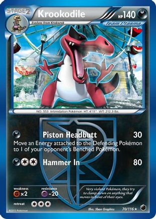 Krookodile (Team Plasma) 070/116 - Plasma Freeze Reverse Holofoil