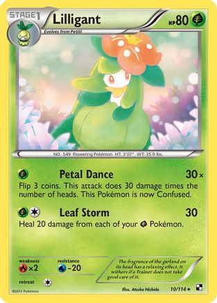 Lilligant 010/114 - Black and White Reverse Holofoil
