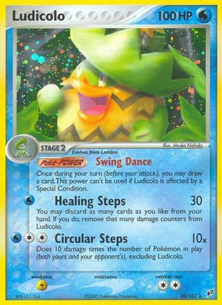 Ludicolo 010/107 - Deoxys - Reverse Holofoil