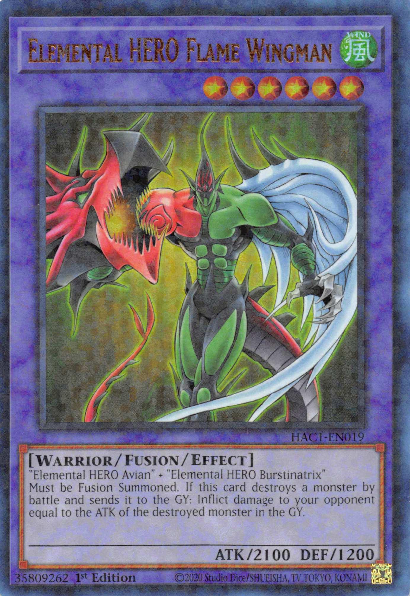 Elemental HERO Flame Wingman (Duel Terminal) [HAC1-EN019] Parallel Rare - Josh's Cards