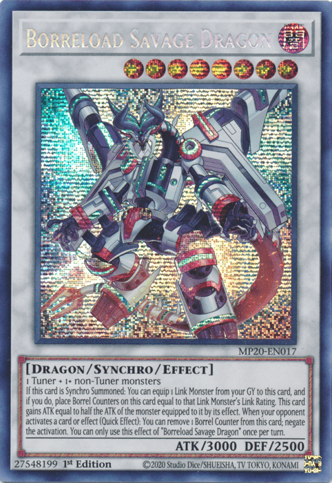 Borreload Savage Dragon [MP20-EN017] Prismatic Secret Rare - Josh's Cards