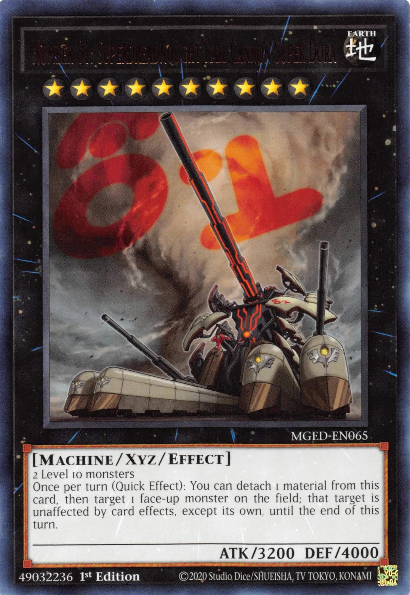Number 81: Superdreadnought Rail Cannon Super Dora [MGED-EN065] Rare - Josh's Cards