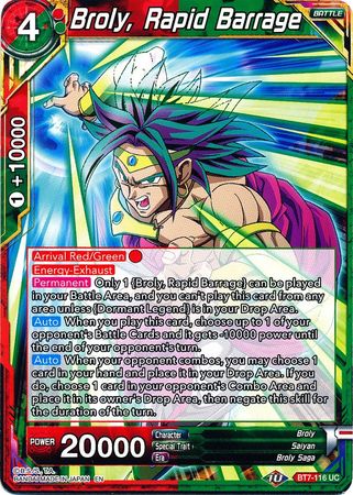 Broly, Rapid Barrage (BT7-116) [Assault of the Saiyans] Parallel Foil
