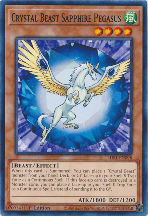 Crystal Beast Sapphire Pegasus [LDS1-EN098] Common - Josh's Cards