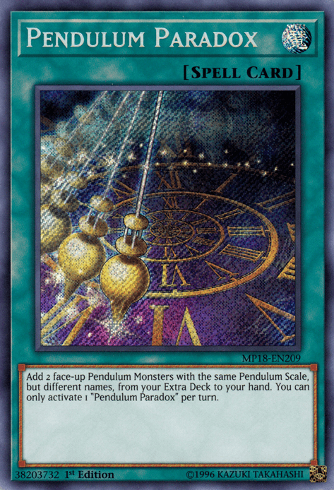 Pendulum Paradox [MP18-EN209] Secret Rare - Josh's Cards