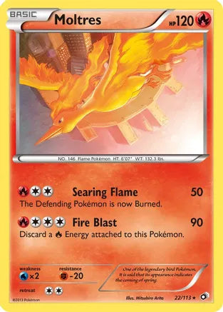 Pokemon: Moltres Legendary Treasures 22/113 - Light Play