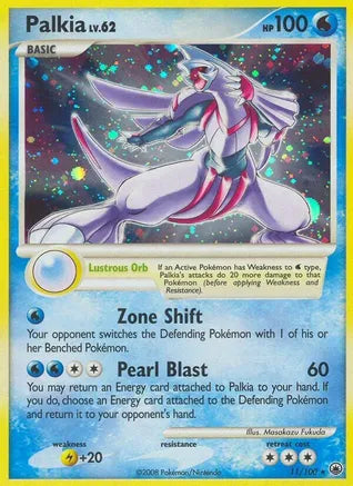 Pokemon: Palkia Reverse Holo Majestic Dawn 11/100 - Heavy Play