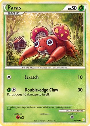 Paras 076/123 - HeartGold SoulSilver Reverse Holofoil