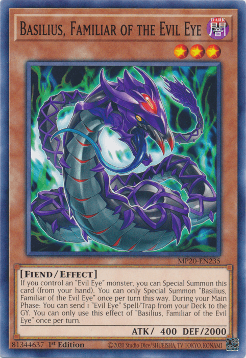 Basilius, Familiar of the Evil Eye [MP20-EN235] Common - Josh's Cards