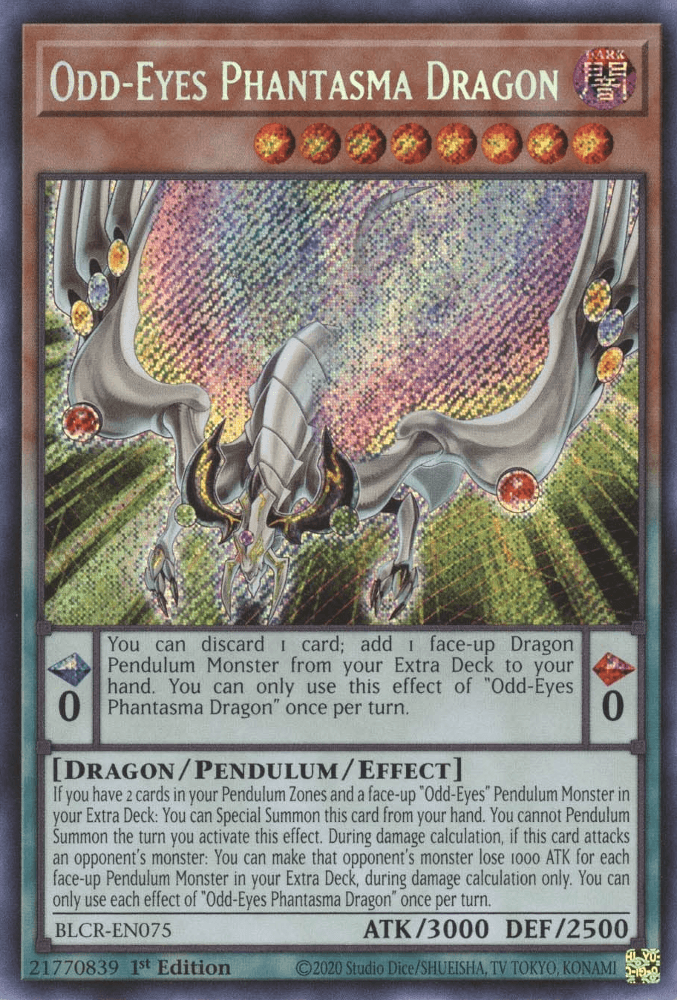 Odd-Eyes Phantasma Dragon [BLCR-EN075] Secret Rare - Josh's Cards