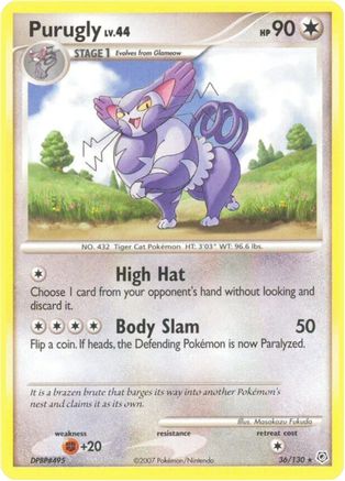 Purugly 036/130 - Diamond and Pearl Reverse Holofoil