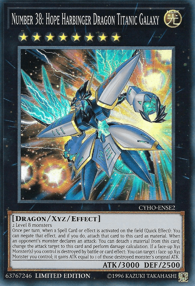Number 38: Hope Harbinger Dragon Titanic Galaxy [CYHO-ENSE2] Super Rare - Josh's Cards