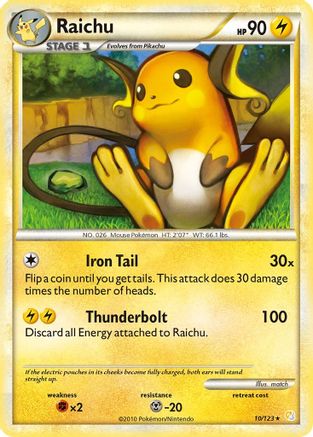 Raichu 010/123 - HeartGold SoulSilver Holofoil