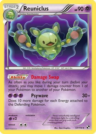 Reuniclus 057/114 - Black and White Reverse Holofoil