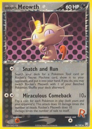 Rocket's Meowth 046/109 - Team Rocket Returns Reverse Holofoil