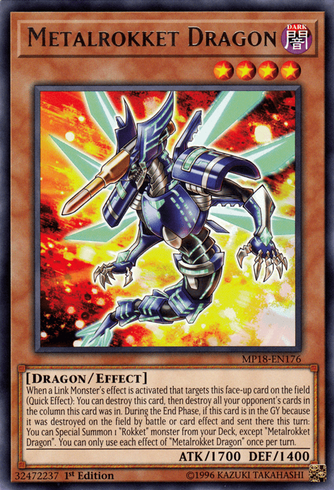 Metalrokket Dragon [MP18-EN176] Rare - Josh's Cards