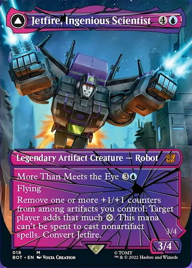 Jetfire, Ingenious Scientist // Jetfire, Air Guardian (BOT-018) - Transformers: (convertdfc, shatteredglass) (Borderless) Foil