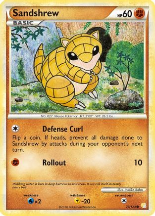 Sandshrew 079/123 - HeartGold SoulSilver Reverse Holofoil