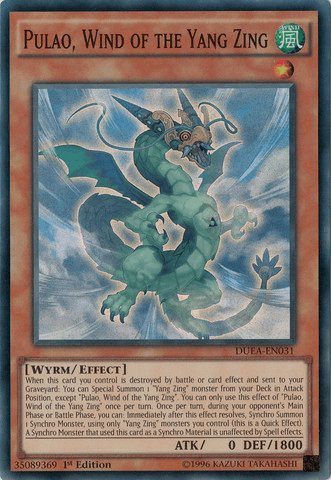 Pulao, Wind of the Yang Zing [DUEA-EN031] Super Rare - Josh's Cards