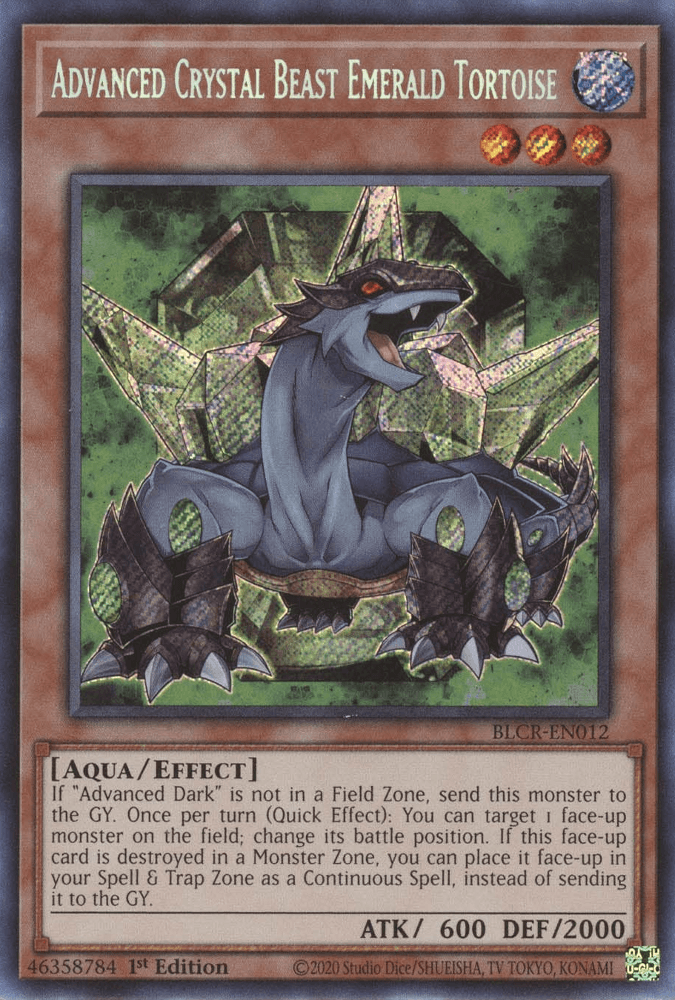 Advanced Crystal Beast Emerald Tortoise [BLCR-EN012] Secret Rare - Josh's Cards