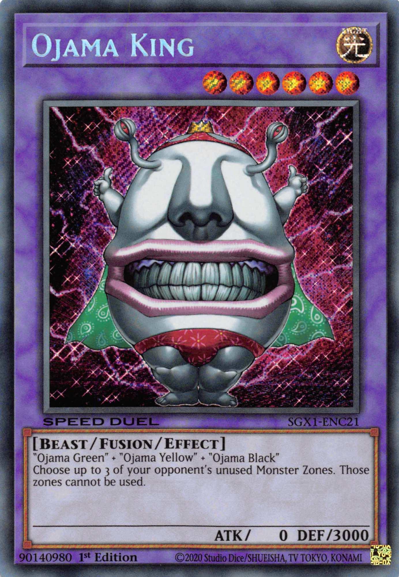 Ojama King [SGX1-ENC21] Secret Rare - Josh's Cards