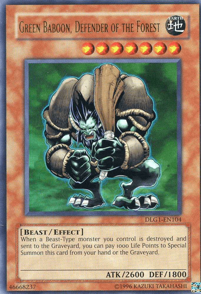 Green Baboon, Defender of the Forest [DLG1-EN104] Ultra Rare - Josh's Cards