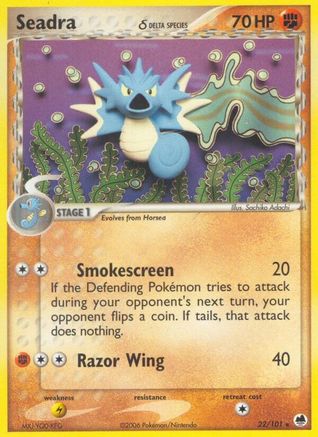 Seadra (Delta Species) 022/101 - Dragon Frontiers Reverse Holofoil