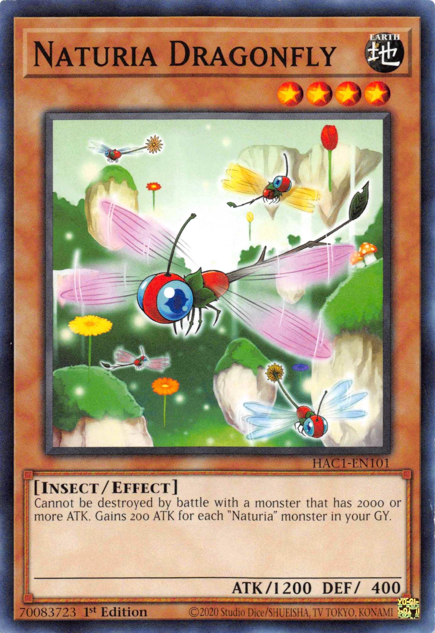 Naturia Dragonfly (Duel Terminal) [HAC1-EN101] Parallel Rare - Josh's Cards
