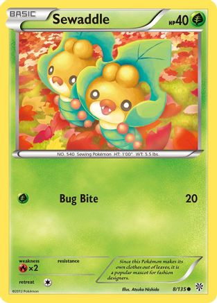 Sewaddle 008/135 - Plasma Storm Reverse Holofoil