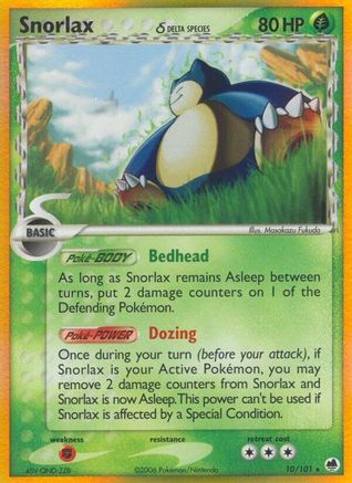 Snorlax (Delta Species) 010/101 - Dragon Frontiers Holofoil