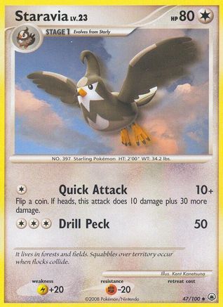 Staravia 047/100 - Majestic Dawn Reverse Holofoil