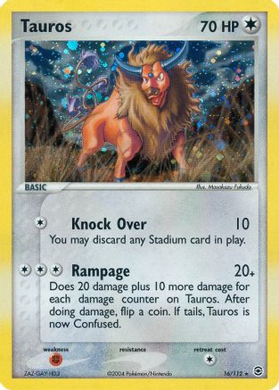 Tauros 016/112 - FireRed & LeafGreen Reverse Holofoil