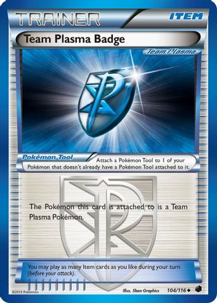 Team Plasma Badge (Team Plasma) 104/116 - Plasma Freeze Reverse Holofoil