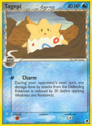 Togepi (Delta Species) 041/101 - Dragon Frontiers Reverse Holofoil