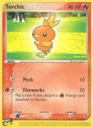 Torchic 073/109 - Ruby and Sapphire Reverse Holofoil