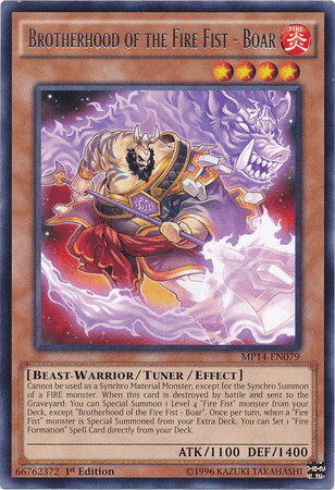 Brotherhood of the Fire Fist - Boar [MP14-EN079] Rare - Josh's Cards