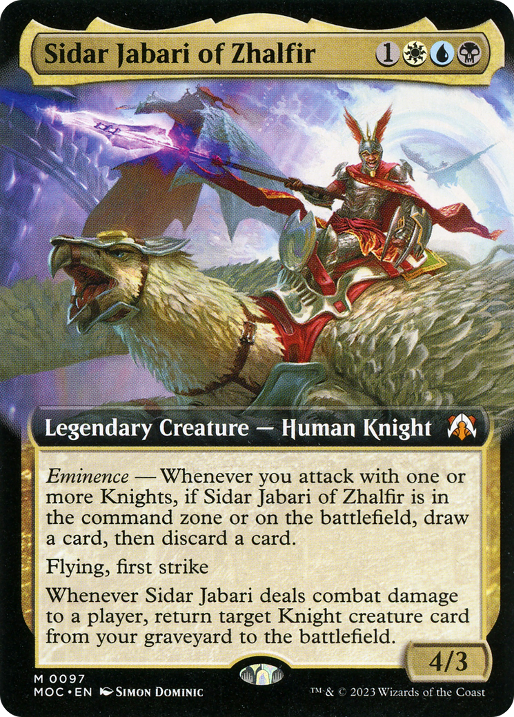 Sidar Jabari of Zhalfir (MOC-097) - March of the Machine Commander: (Extended Art) Foil