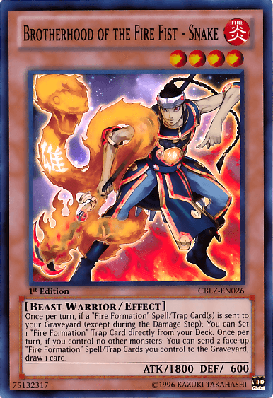 Brotherhood of the Fire Fist - Snake [CBLZ-EN026] Super Rare - Josh's Cards