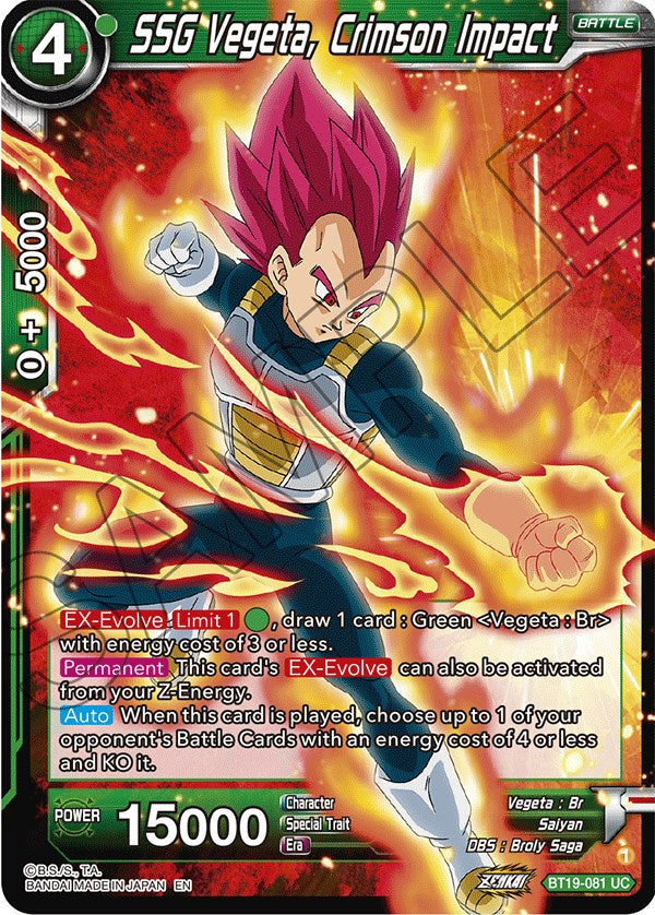 SSG Vegeta, Crimson Impact (BT19-081) [Fighter's Ambition] Parallel Foil