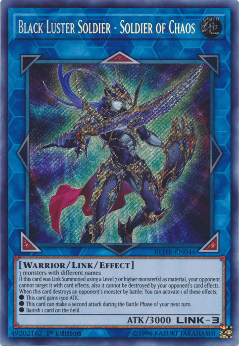 Black Luster Soldier - Soldier of Chaos [BLHR-EN046] Secret Rare - Josh's Cards