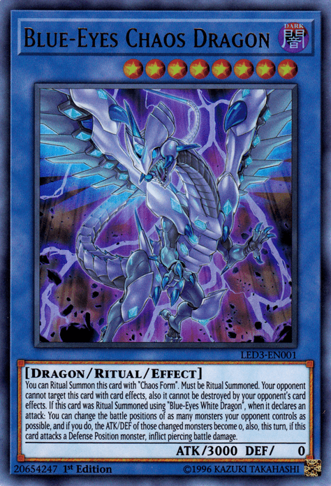 Blue-Eyes Chaos Dragon [LED3-EN001] Ultra Rare - Josh's Cards